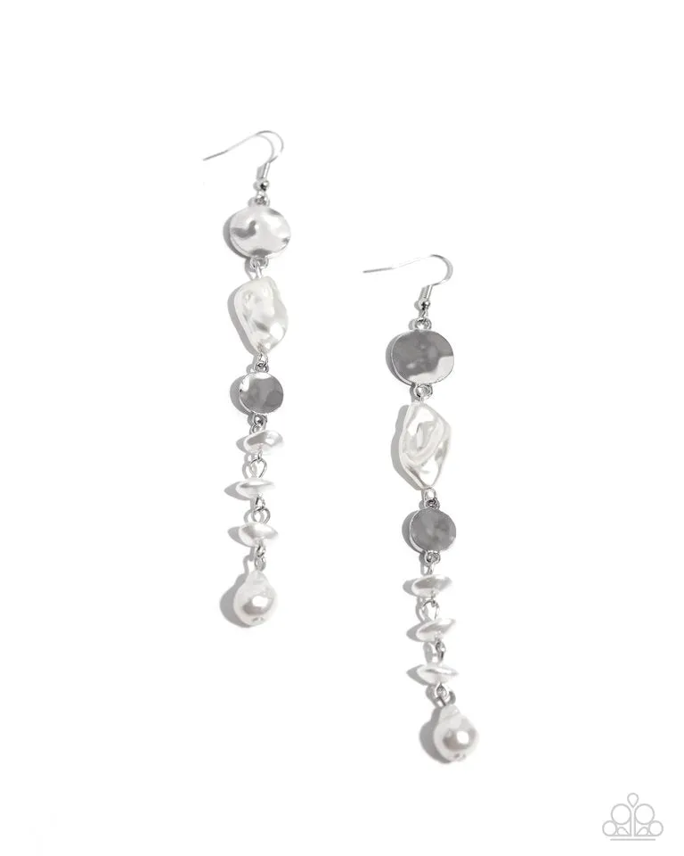 Paparazzi Earring ~ Cosmopolitan Chic - White