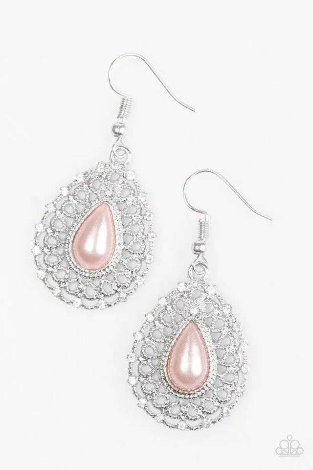 Paparazzi Earring ~ Court Chic - Pink