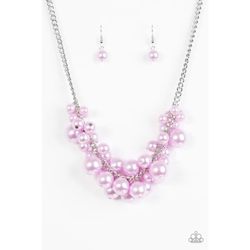 Paparazzi Glam Queen - Purple Pearl Necklace