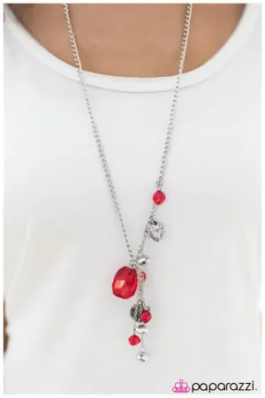 Paparazzi Necklace ~ Eat Your Heart Out - Red