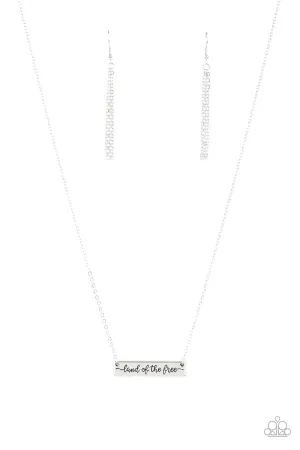 Paparazzi Necklace ~ Land Of The Free - Silver