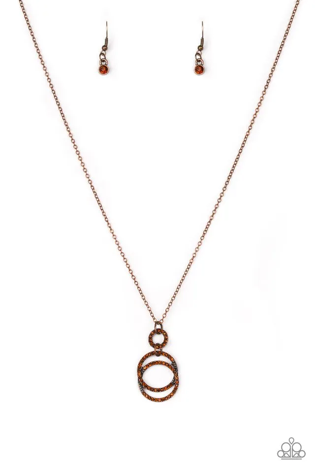 Paparazzi Necklace ~ Timeless Trio - Copper