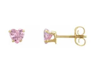 Pink Heart Studs