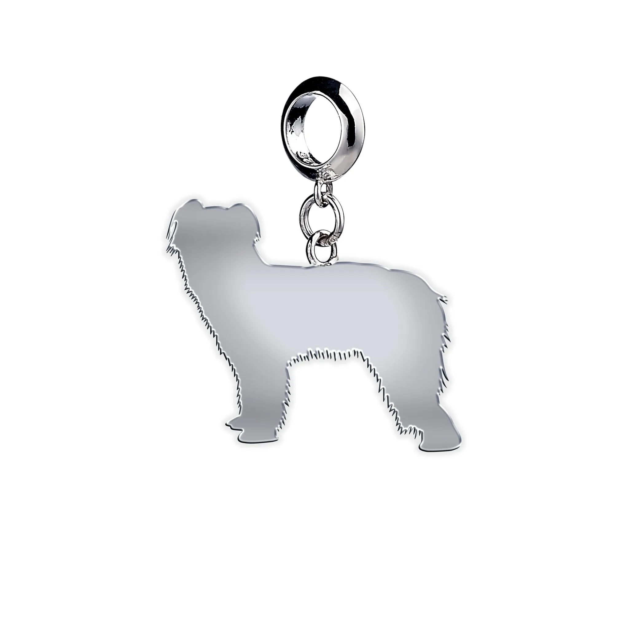 Pyrenean Sheepdog Silhouette Silver Charm