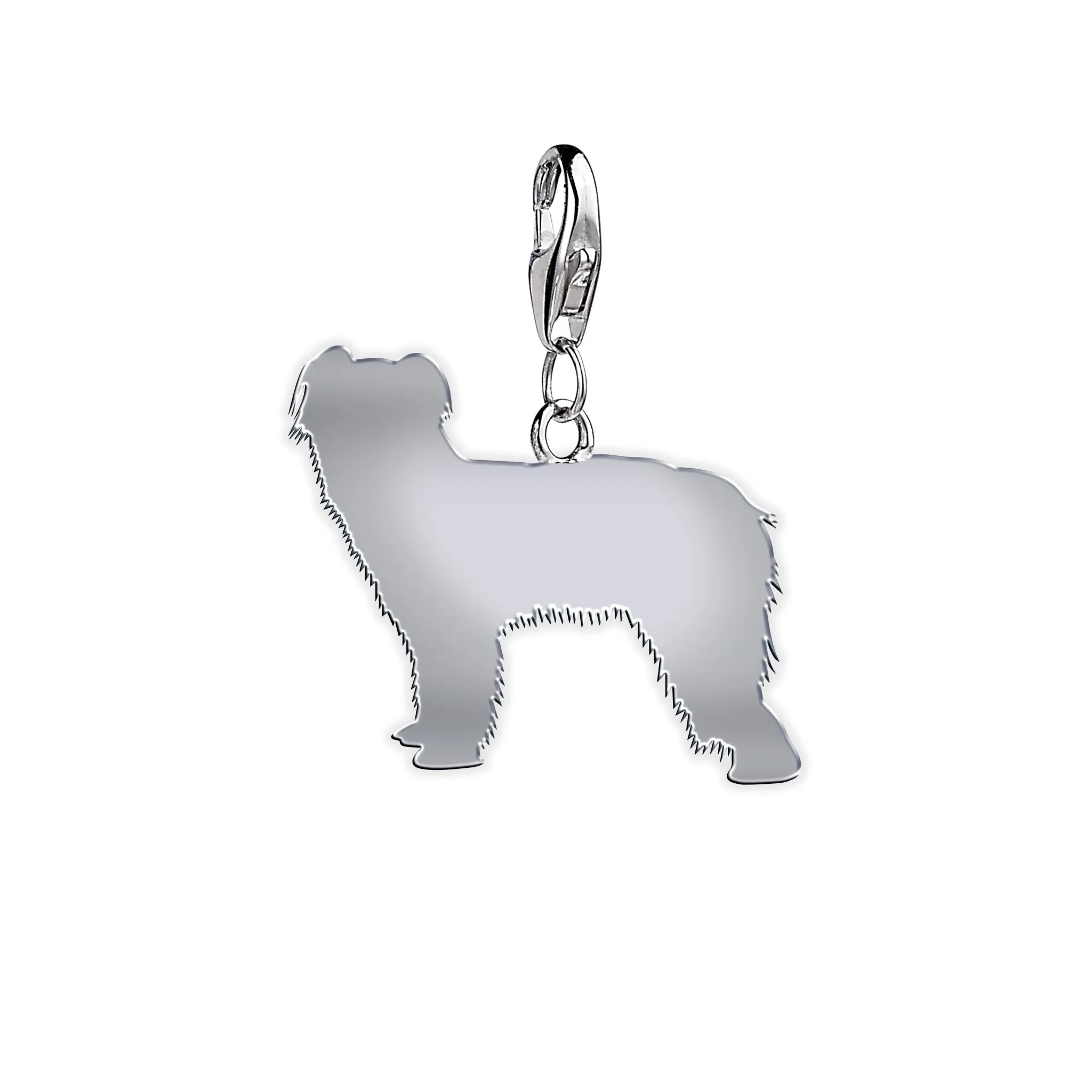 Pyrenean Sheepdog Silhouette Silver Charm