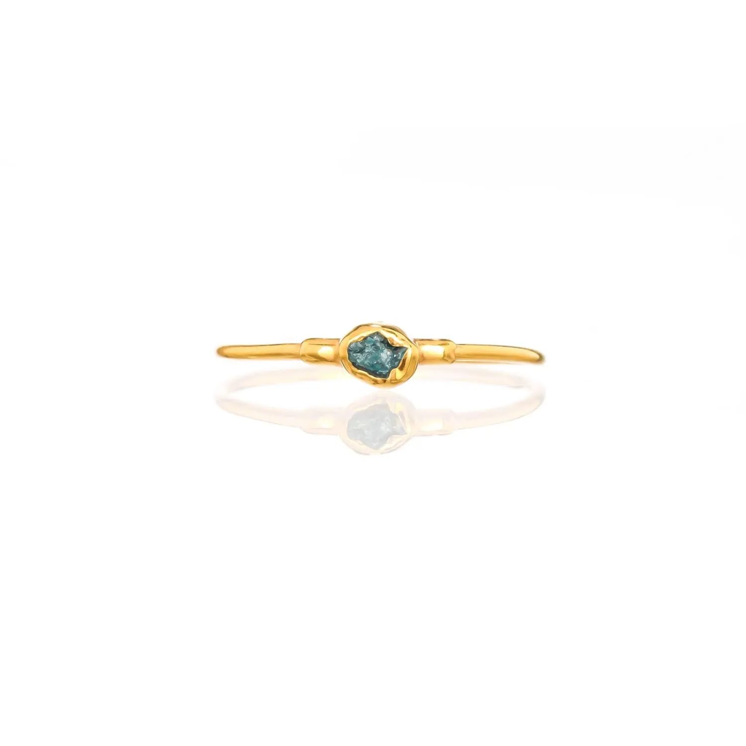 Raw Blue Diamond Ring