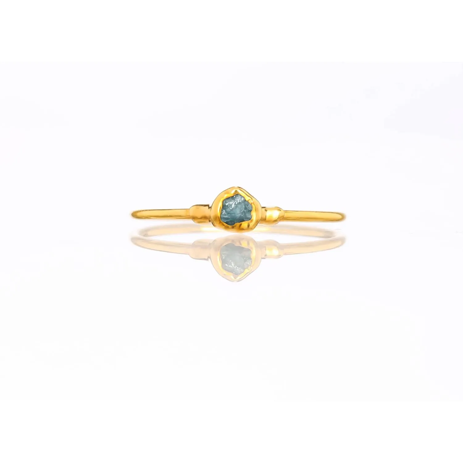 Raw Blue Diamond Ring