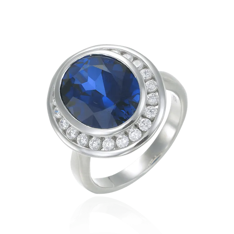 Regal Blue Sapphire Oval Ring