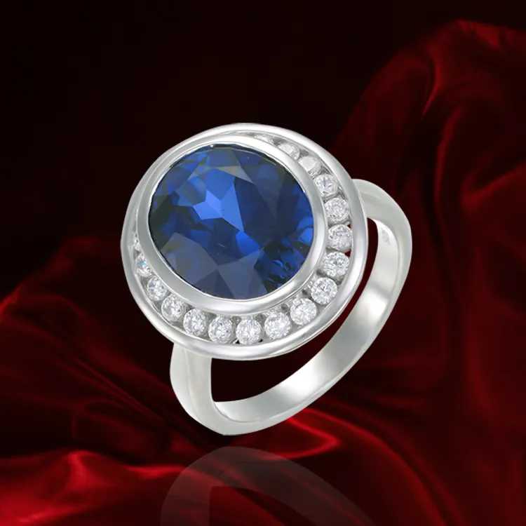 Regal Blue Sapphire Oval Ring