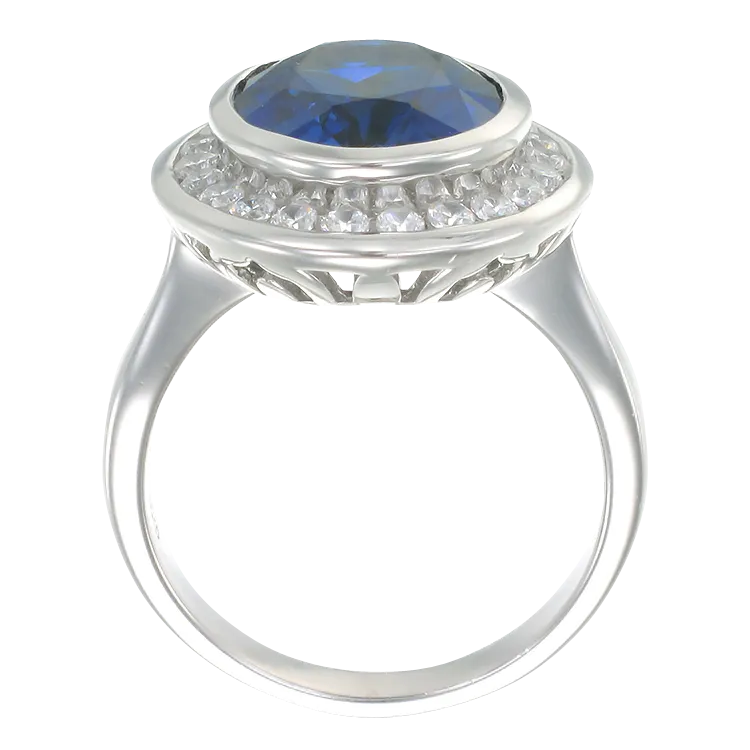 Regal Blue Sapphire Oval Ring