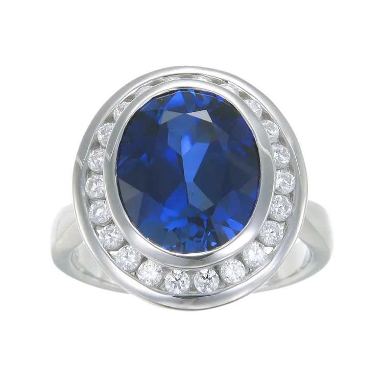 Regal Blue Sapphire Oval Ring