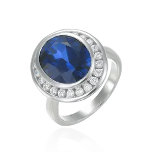 Regal Blue Sapphire Oval Ring