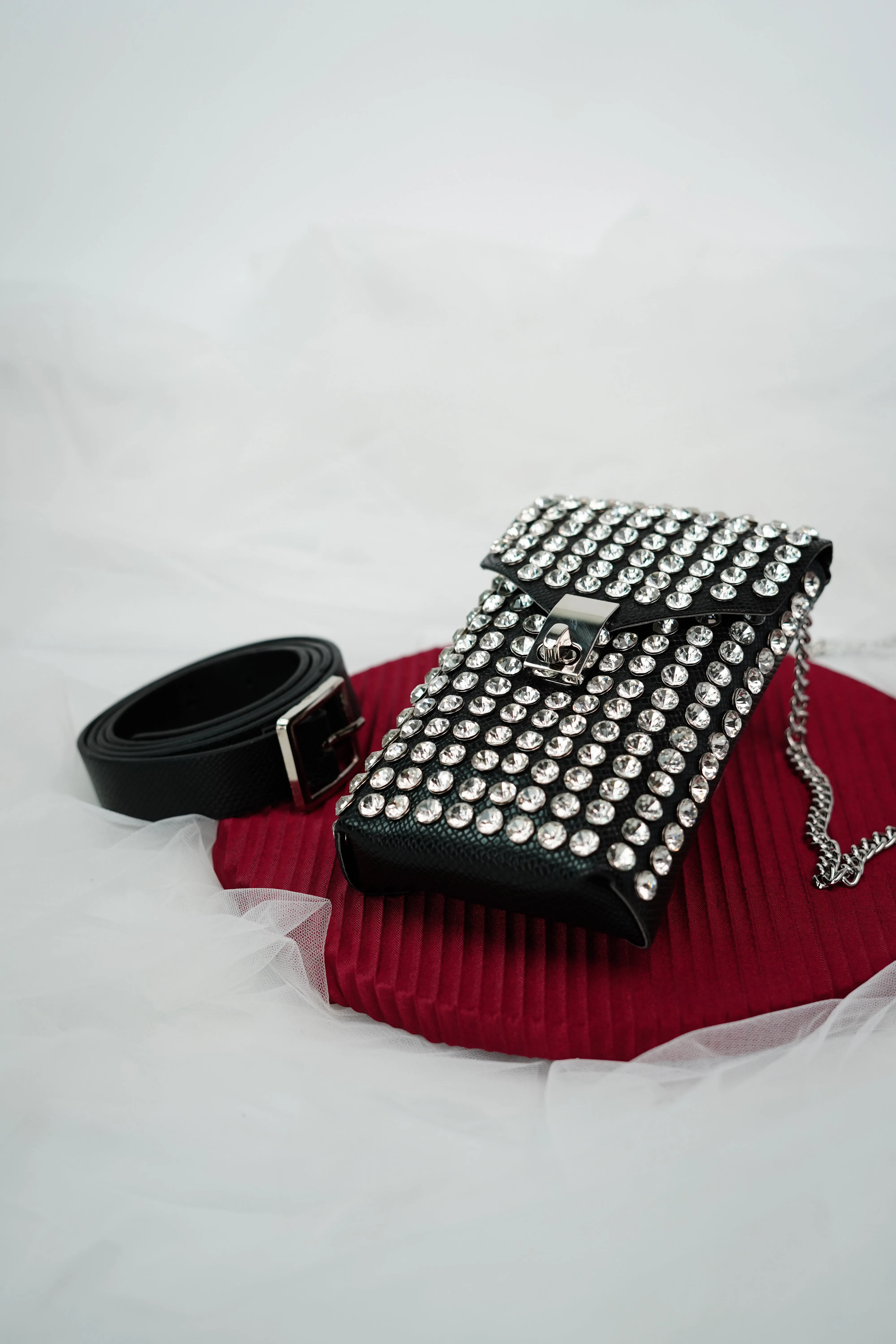 Rhinestone Waist Belt Bag