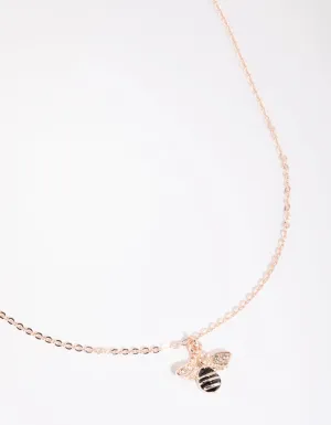 Rose Gold Bee Necklace