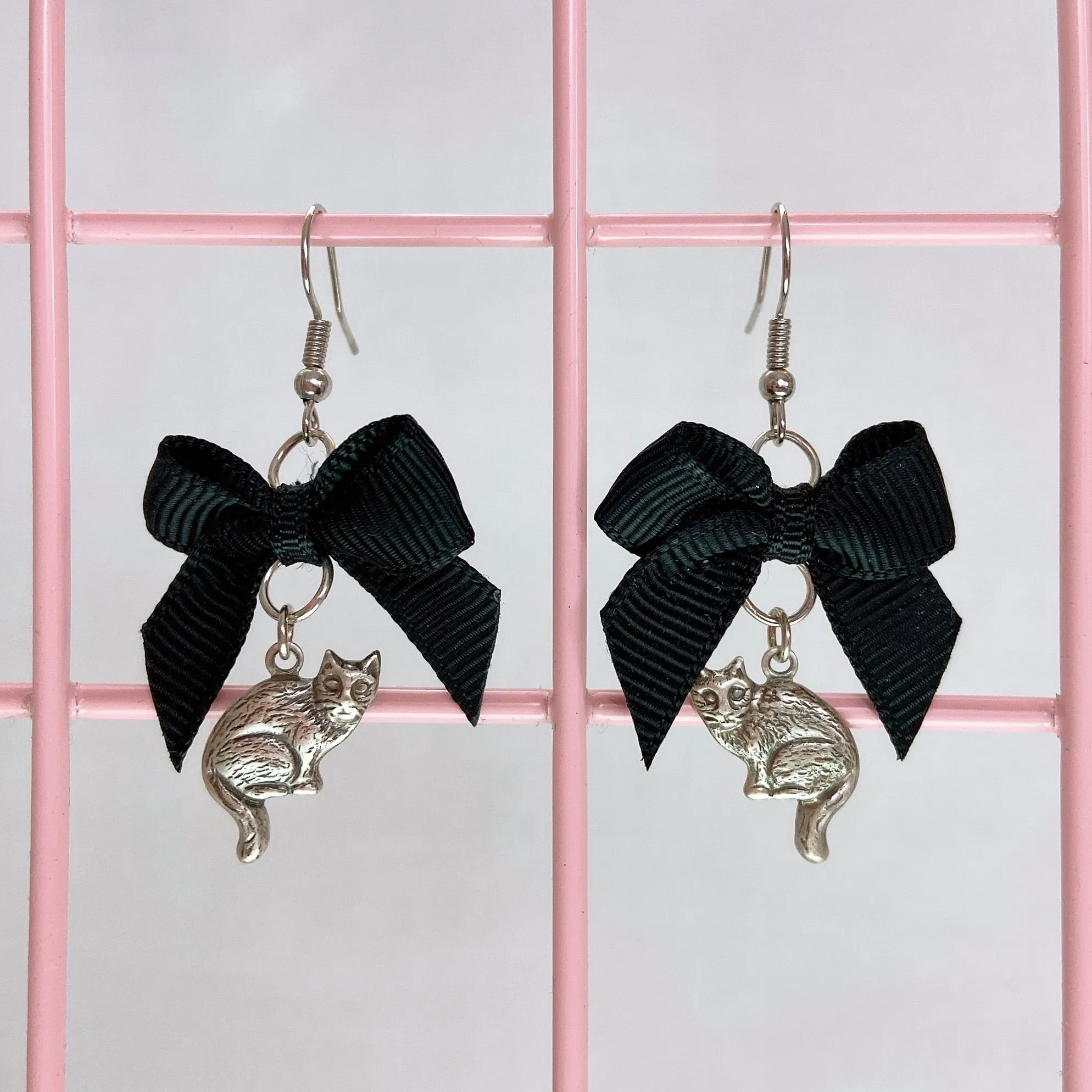 Silver Cat Earrings (2 Colors)