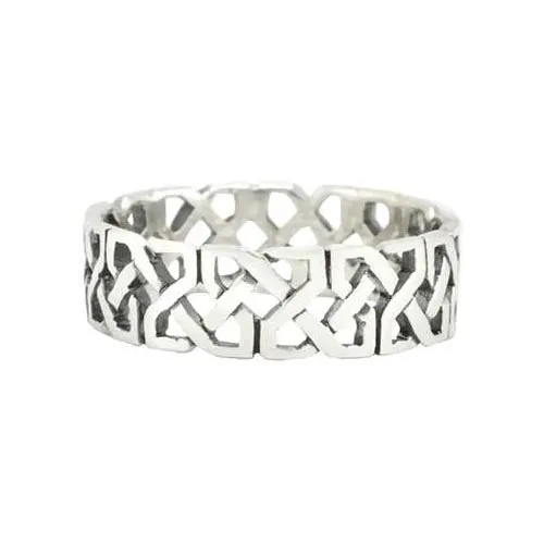 Silver Ring Square Knot Design