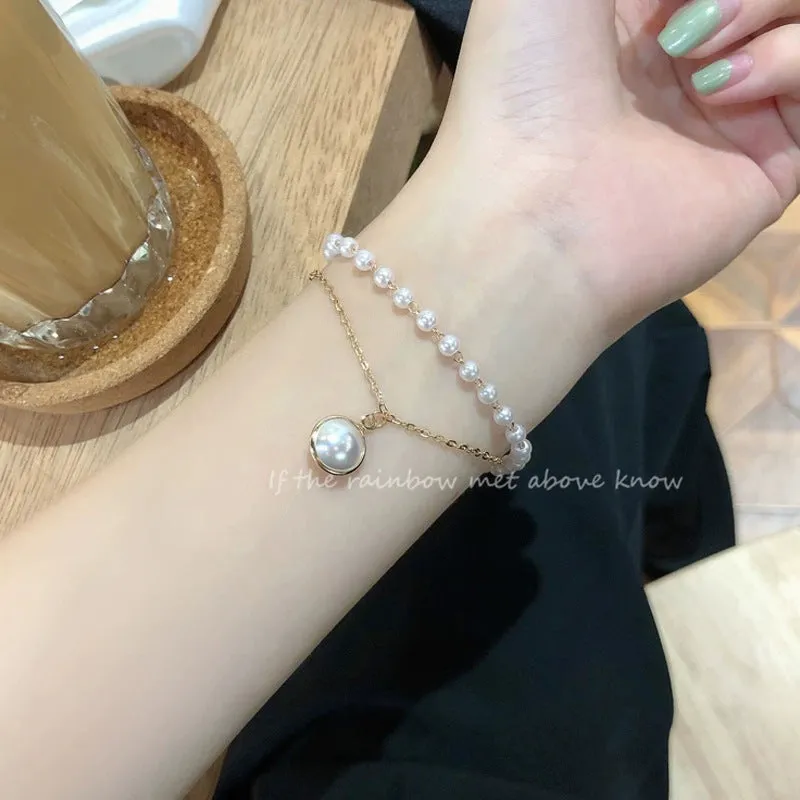 Simple And Versatile Double-Layer Pearl Bracelet Summer Beauty Jewelry