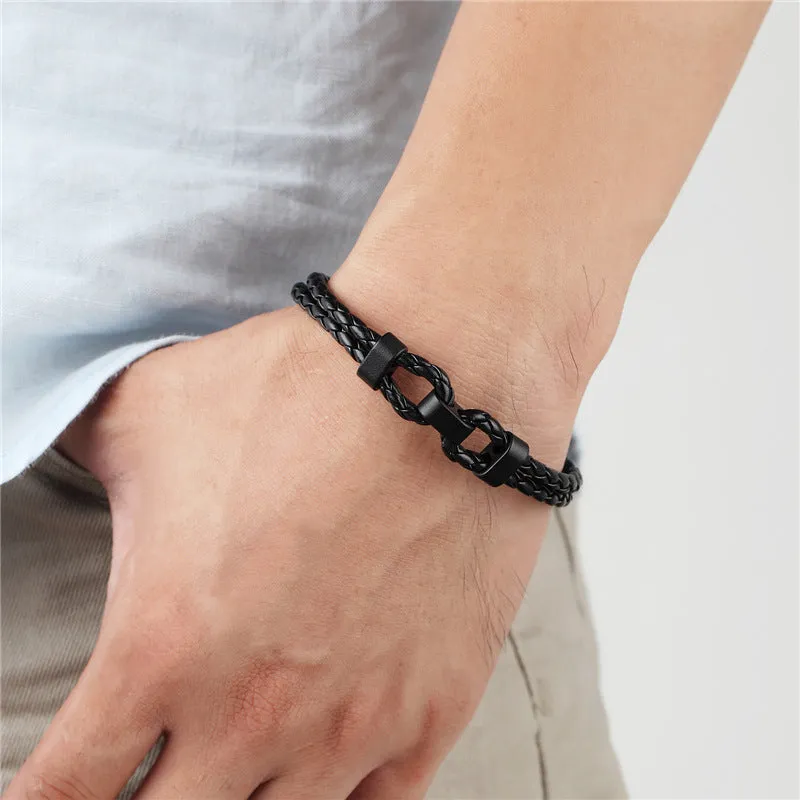 Simple And Versatile Leather Bracelet Woven Men's Bracelet