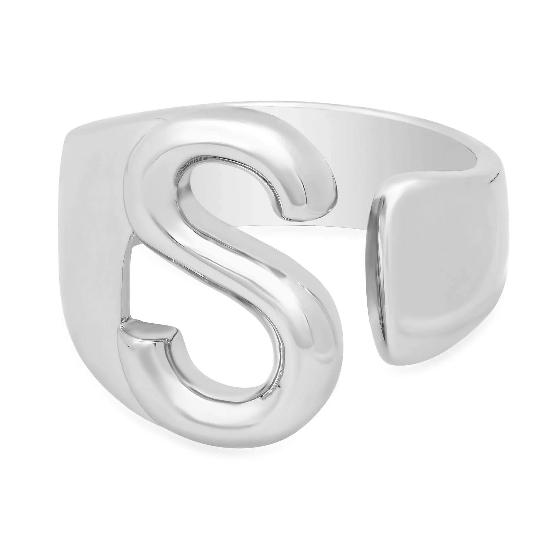 SLEEK INITIAL RING SILVER