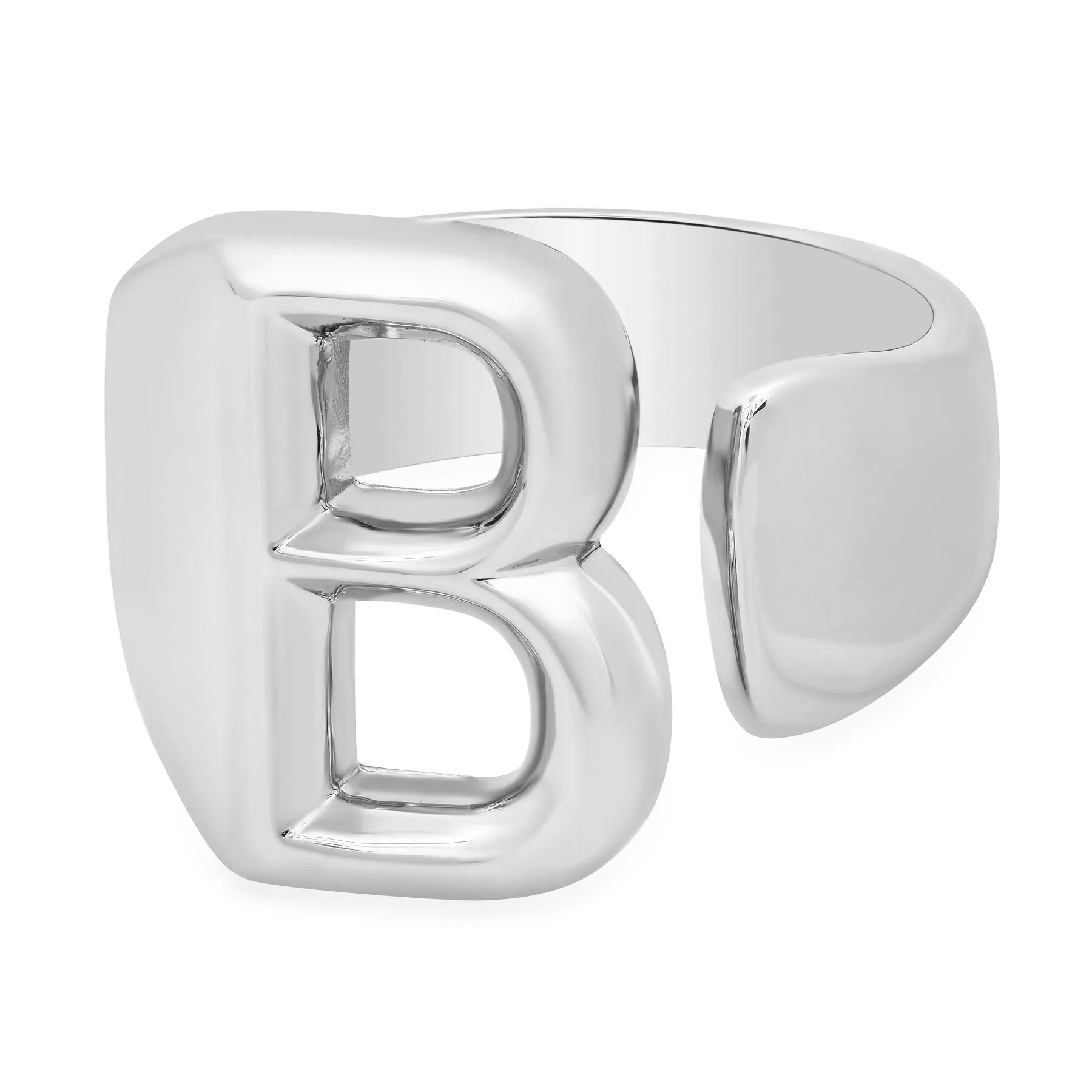 SLEEK INITIAL RING SILVER