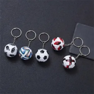 Small 3D Rubber Silicon Cartoon Keyrings - Football ( Pack of 2 )