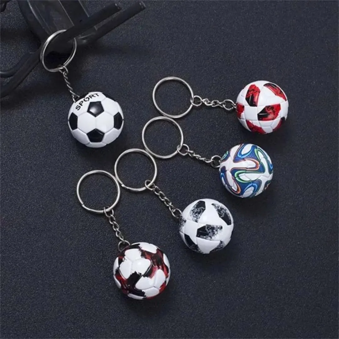 Small 3D Rubber Silicon Cartoon Keyrings - Football ( Pack of 2 )