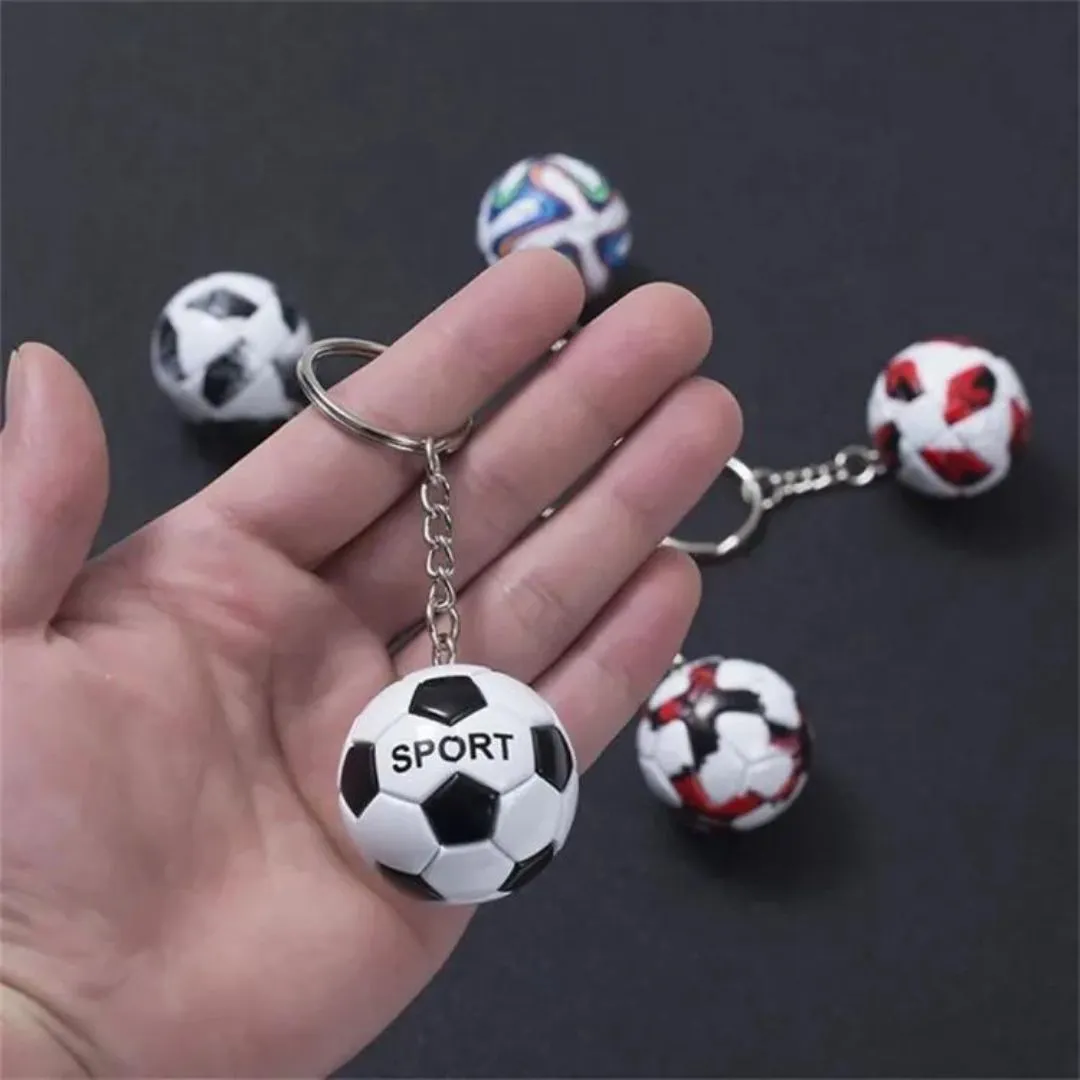 Small 3D Rubber Silicon Cartoon Keyrings - Football ( Pack of 2 )