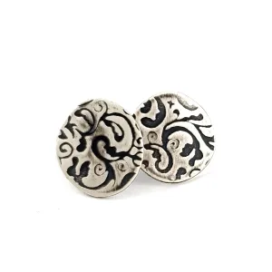 Sterling & Coin Silver Eco Chic Filigree Stud Earrings