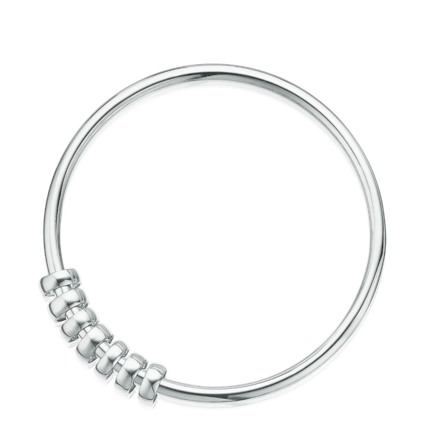 Sterling Silver 48mm 7 Rings Bangle