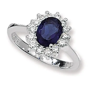 Sterling Silver Sapphire Ring