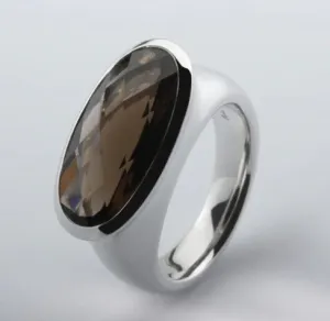 Sterling Silver Smokey Quartz Ring