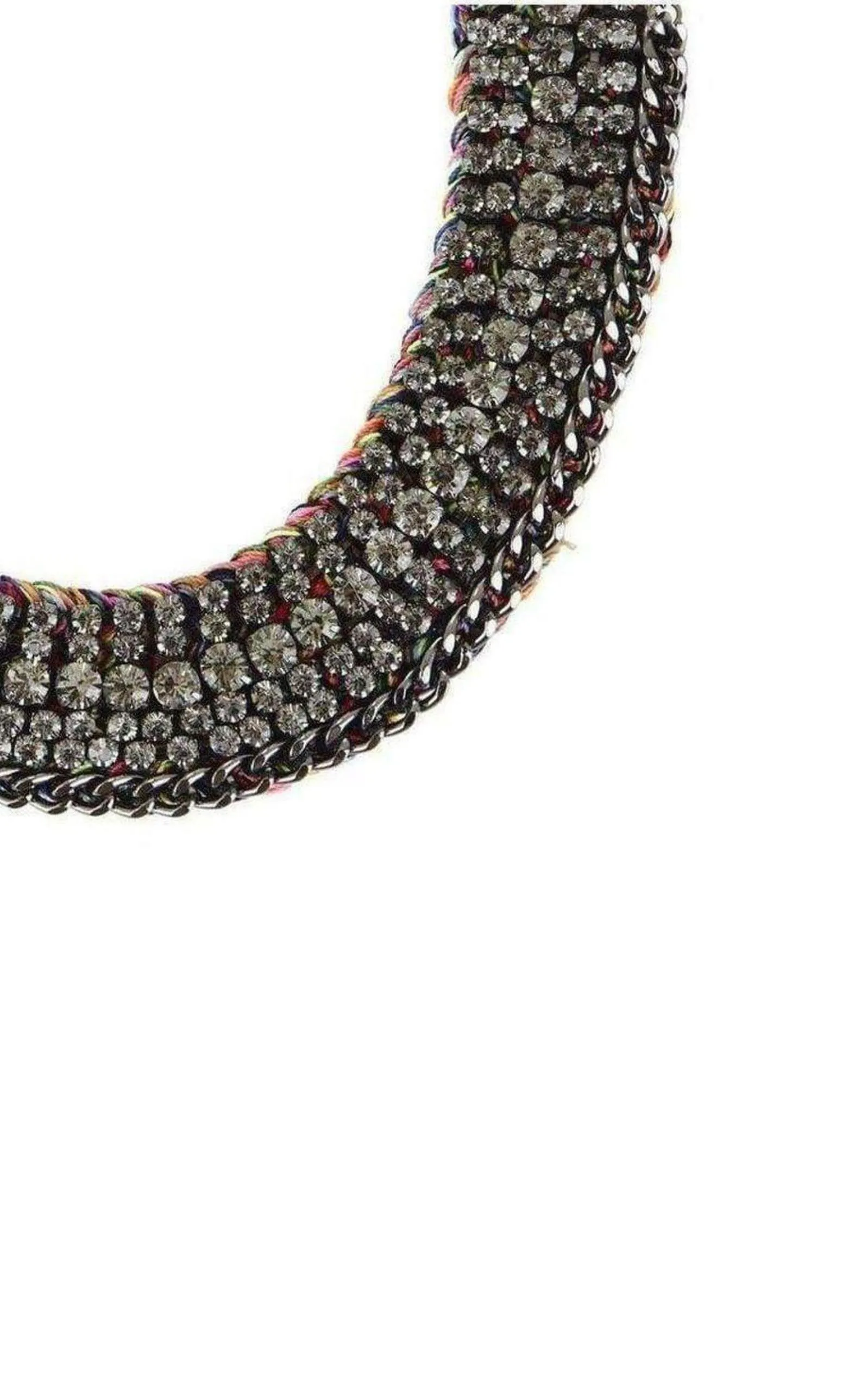 Stone and Thread Collar Necklace