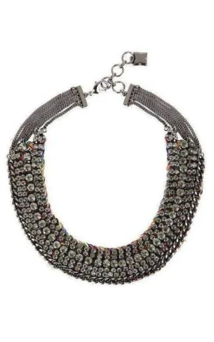 Stone and Thread Collar Necklace