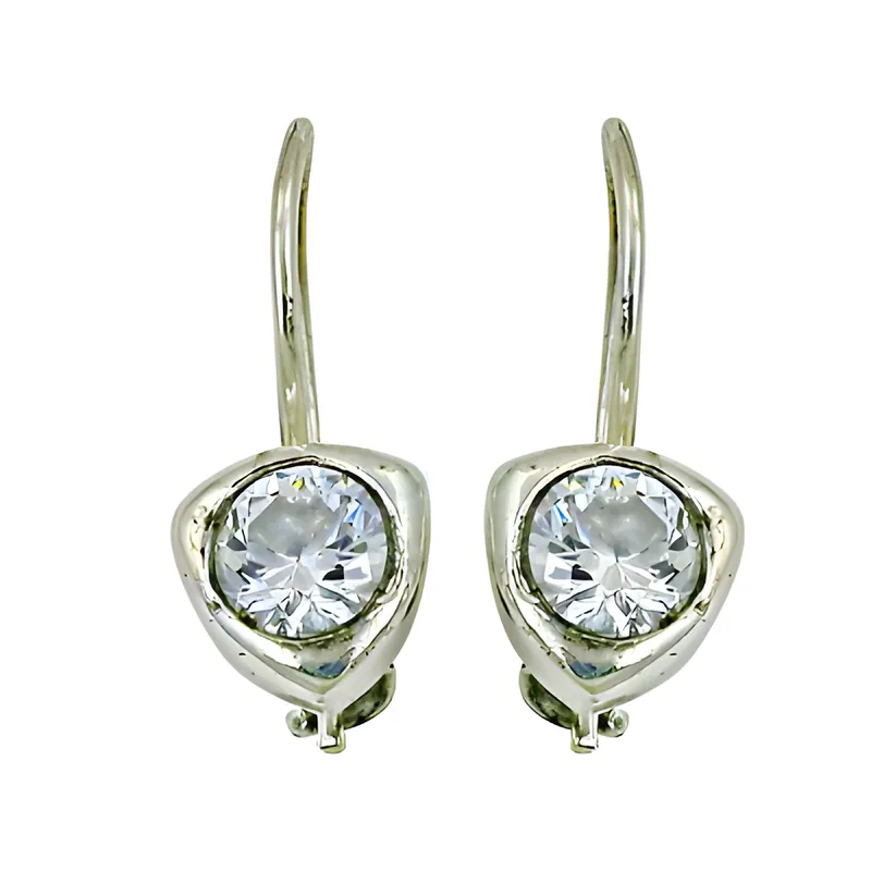 Stylish CZ Gemstone Silver Earrings - Trendy Fashion Jewelry