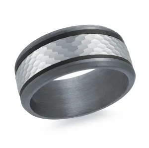 Tantalum with Carbon Fiber and 14K White Gold Ring from the Tantalum Collection by Malo - MRDTC-017-9BW