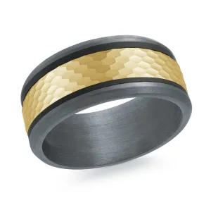 Tantalum with Carbon Fiber and 14K Yellow Gold Ring from the Tantalum Collection by Malo - MRDTC-017-9BY