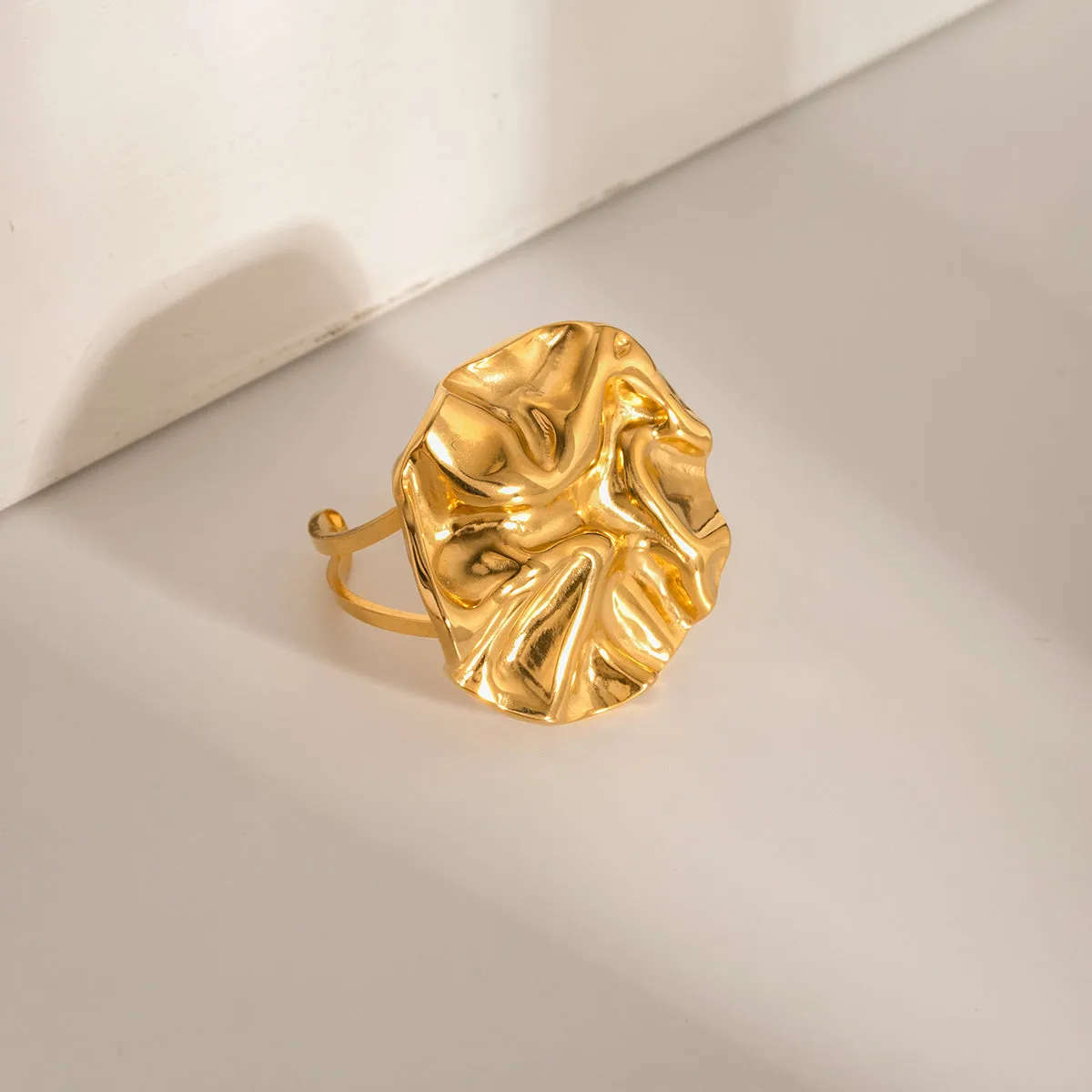 TEEK - 18K Gold-Plated Irregular Open Ring