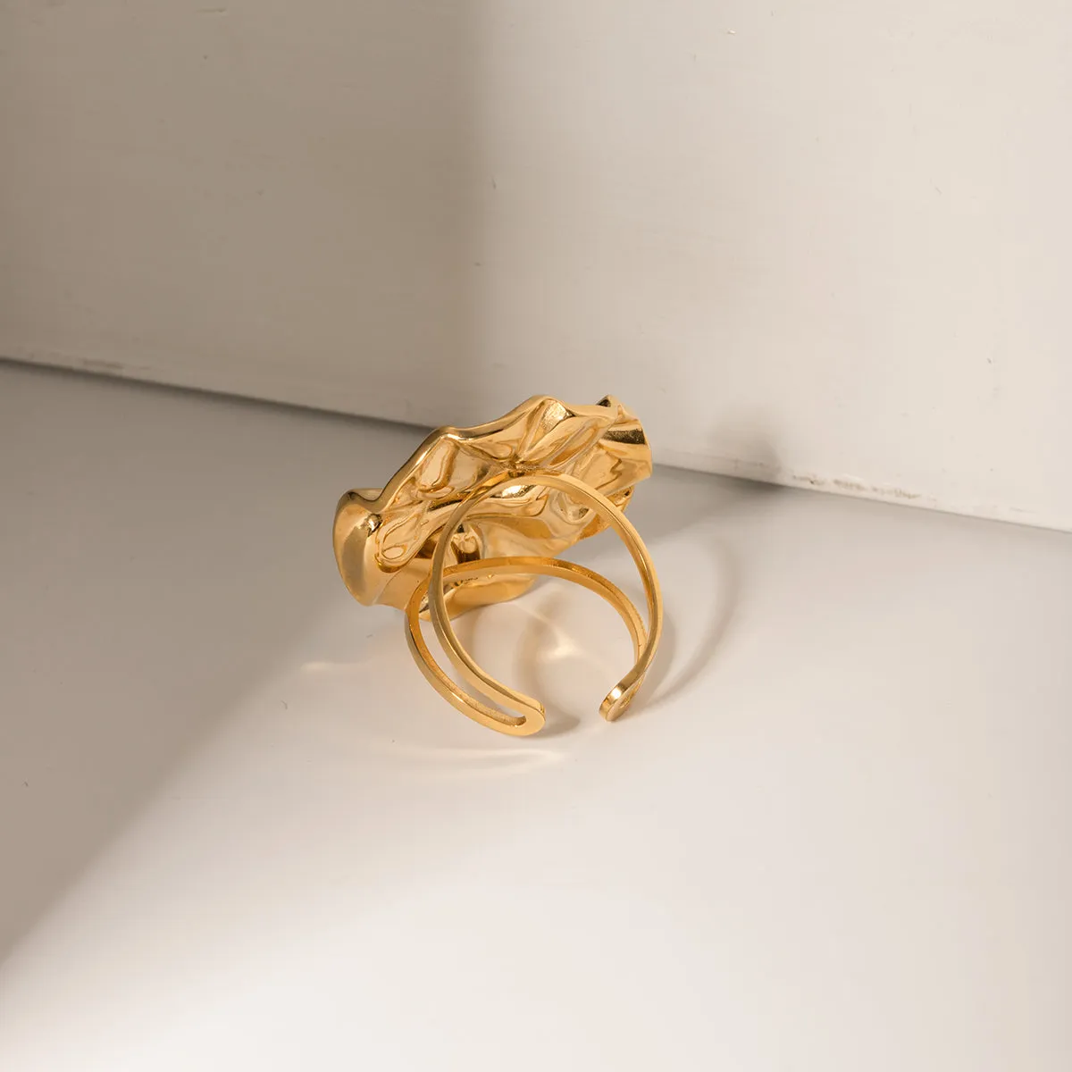 TEEK - 18K Gold-Plated Irregular Open Ring