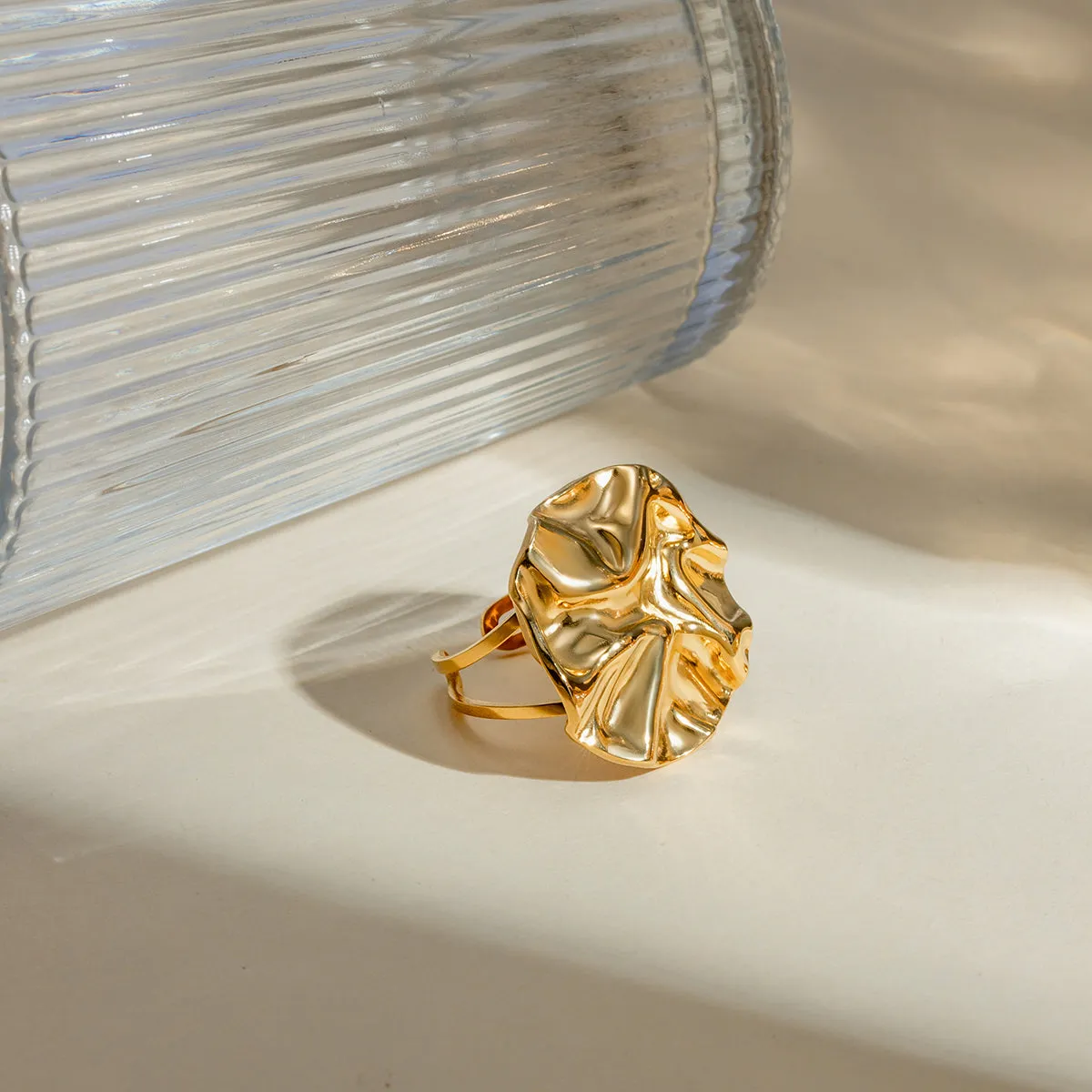 TEEK - 18K Gold-Plated Irregular Open Ring