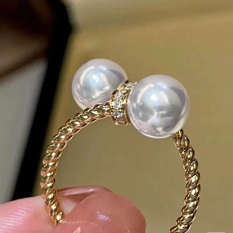 TEEK - Double Imitation Pearl Ring