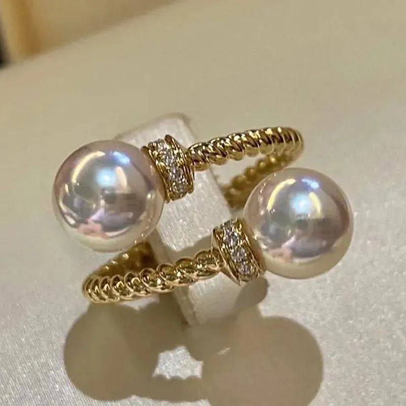 TEEK - Double Imitation Pearl Ring