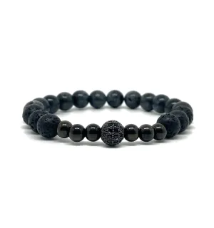 The Volcanic Black and Dark grey Disco ball bracelet