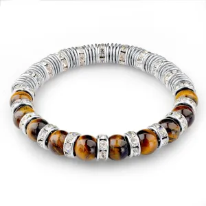 Tiger Eye Natural Stone Bracelets For Women And Men Jewelry Silver Beads Friendship Charm Bracelets & Bangles Nomination Gifts