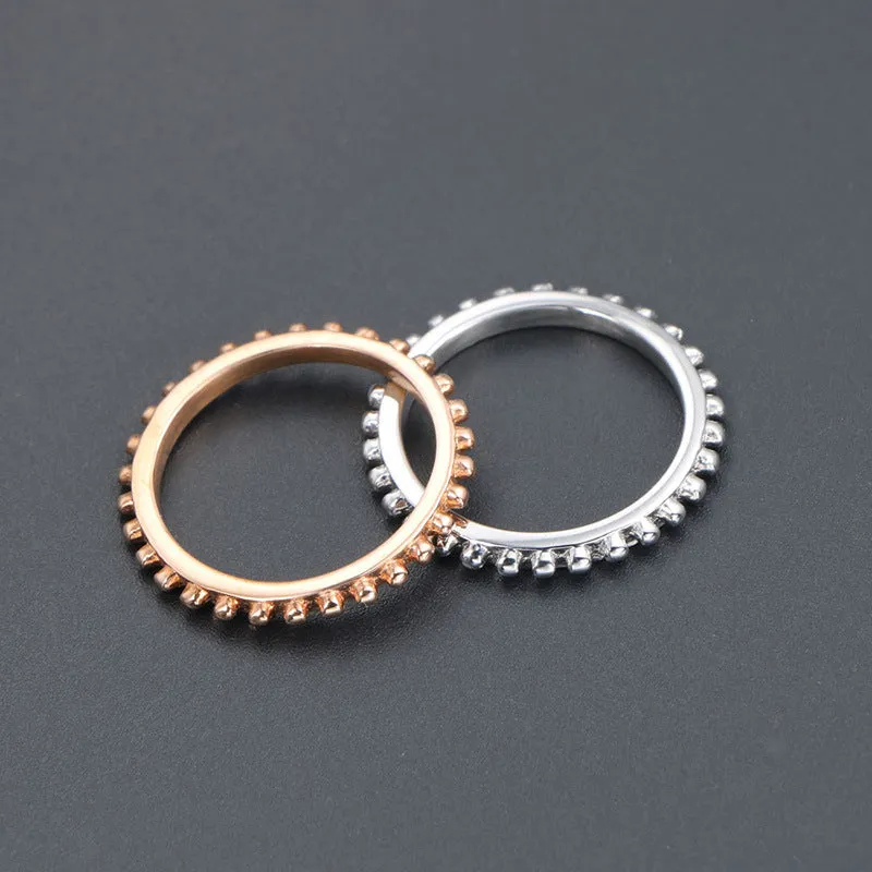 Timeless Couple's Titanium Steel Rings - Elegant Fashion Jewelry for Him and Her