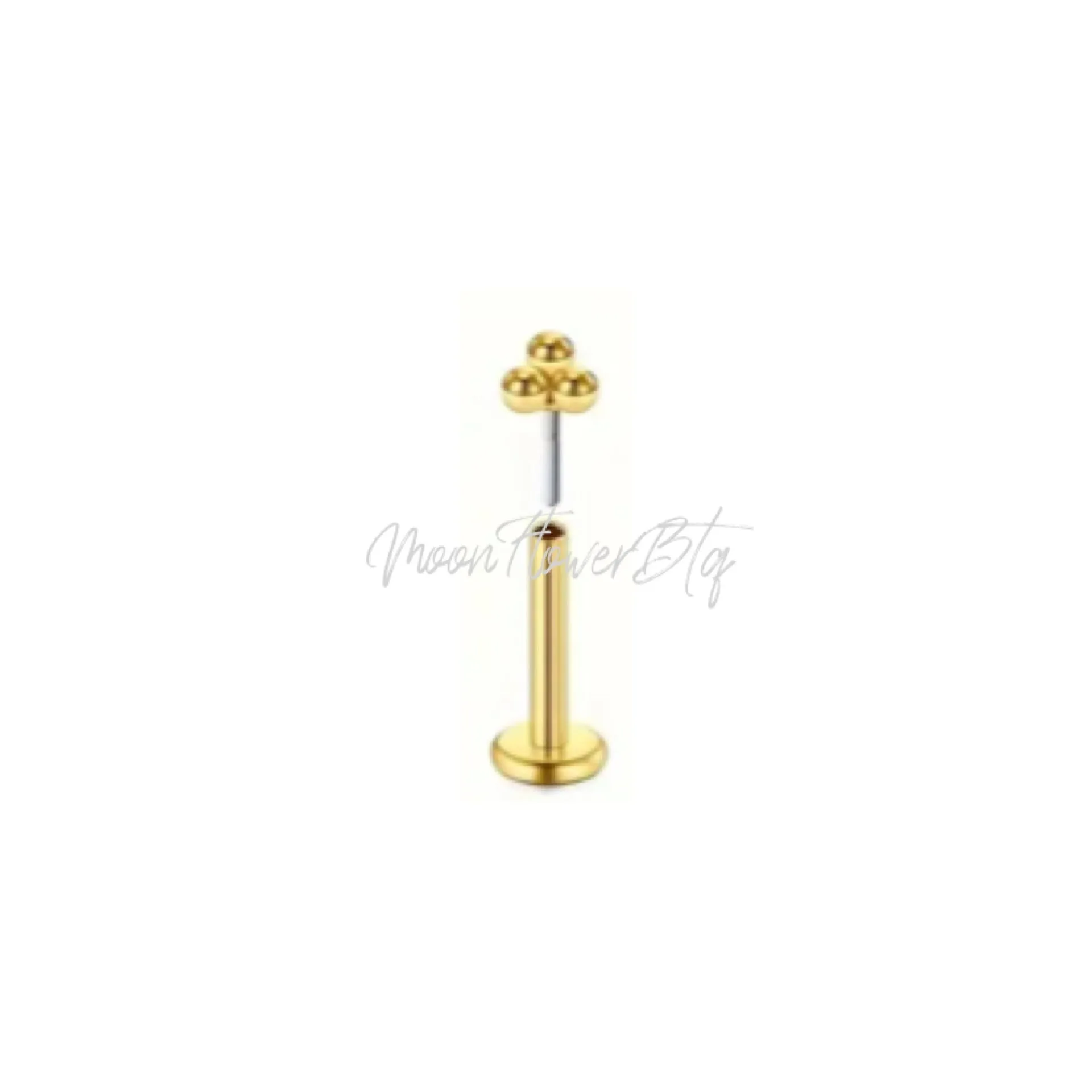 Tiny Gold Triple Ball Dot Flat Back Stud