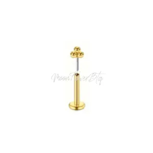 Tiny Gold Triple Ball Dot Flat Back Stud