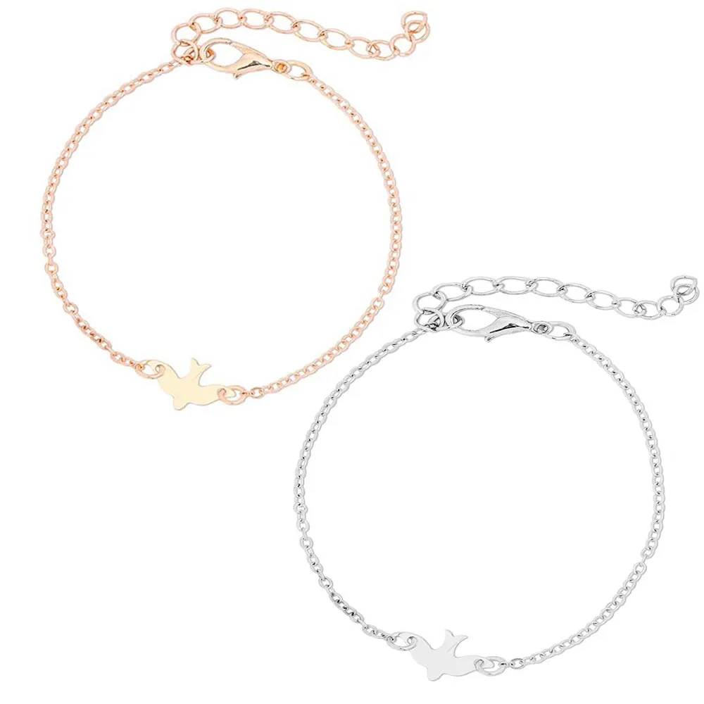 Tiny Peace Dove Abstract Bracelets