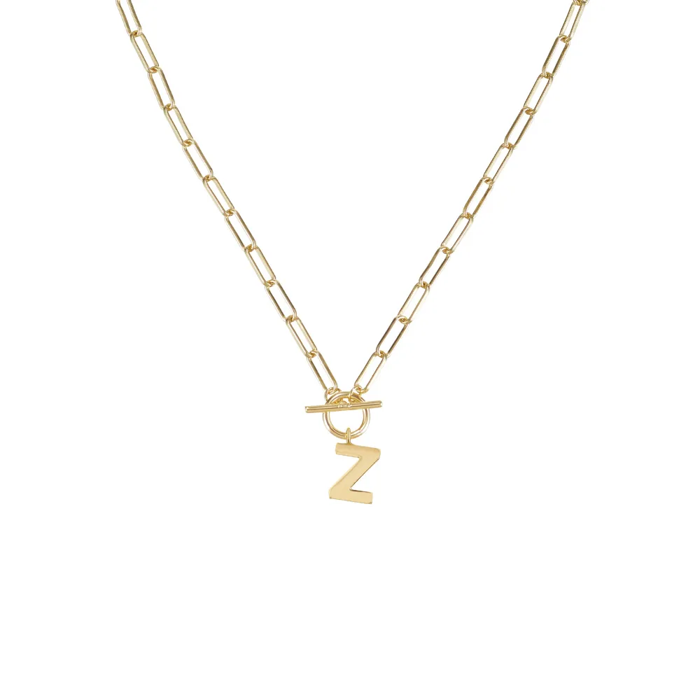 Toggle Initial Necklaces in Gold