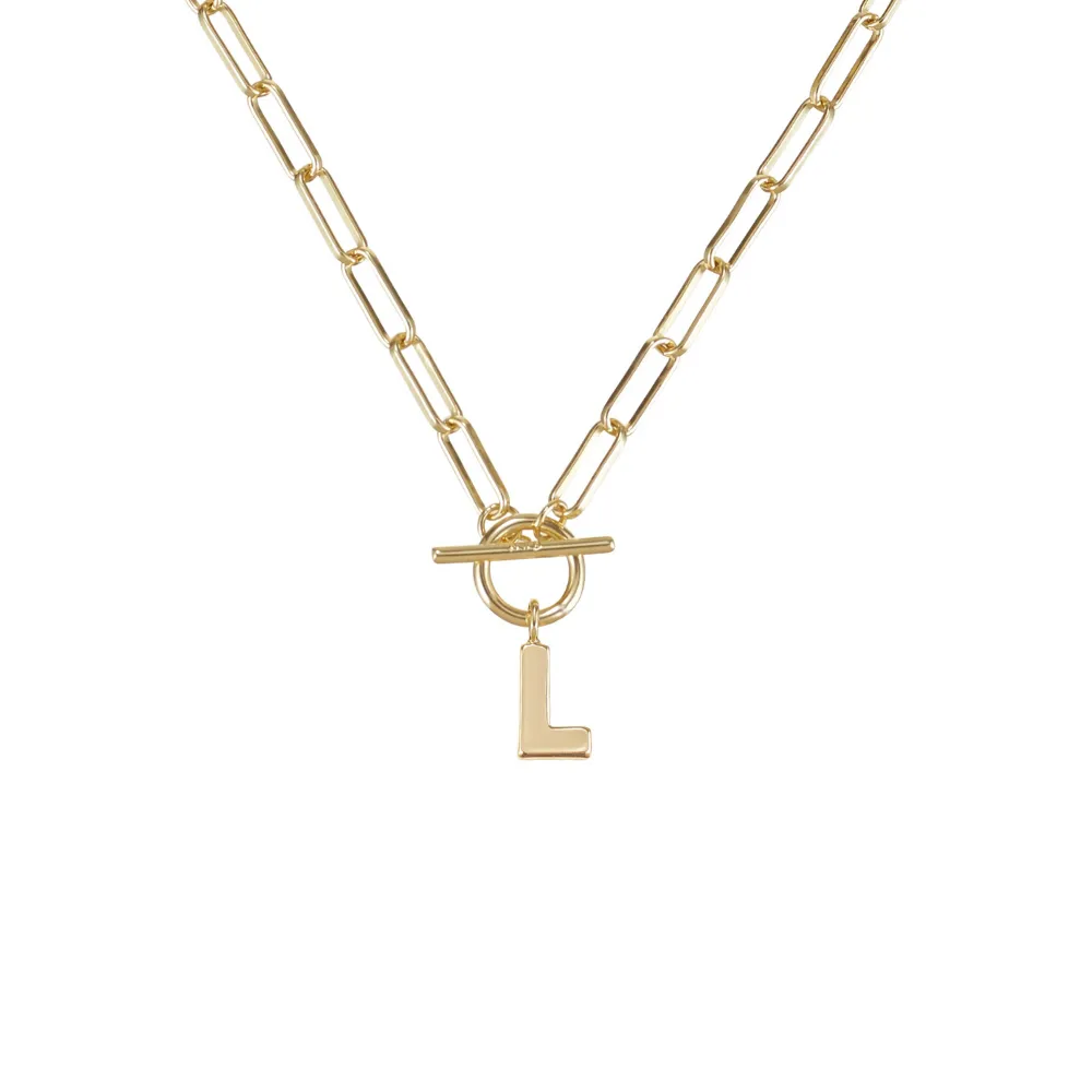 Toggle Initial Necklaces in Gold