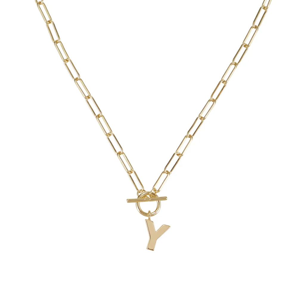 Toggle Initial Necklaces in Gold